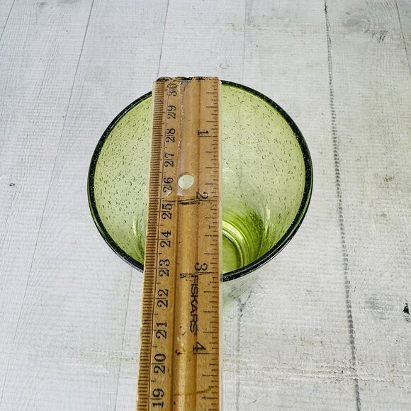 Hand-Blown Weighted Base Flared Artisan Mexico Lime Green Glass Tumbler Set of 5 - Picture 11 of 16